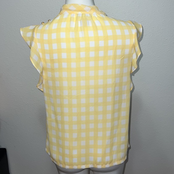 Liz Claiborne Yellow Checkered Top Sz S - Picture 4 of 7